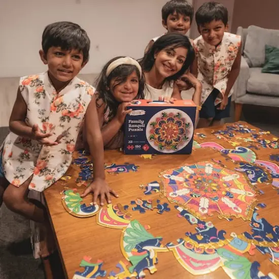 Kulture Khazana Family Rangoli Diwali 150 Piece Puzzle {6}