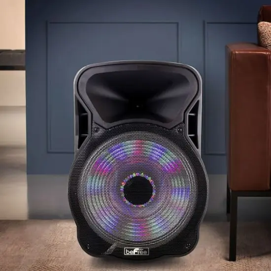 beFree Sound 15" Bluetooth Rechargeable Party Speaker With Illuminating Lights {3}