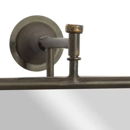 28" Rectangle Wood Wall Mirror Black {5}