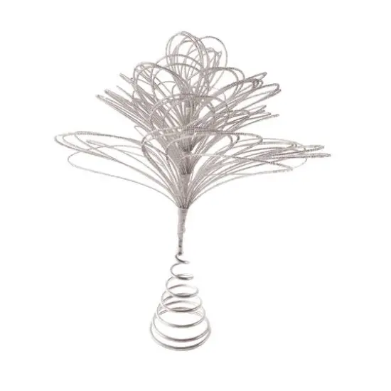 Hello Honey® 14.5" Silver Finish Metal and Glass Beaded Tree Topper {1}
