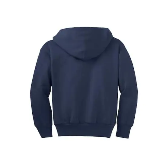 Port & Company&reg; Youth Core Fleece Full-Zip Hooded Sweatshirt Navy {5}