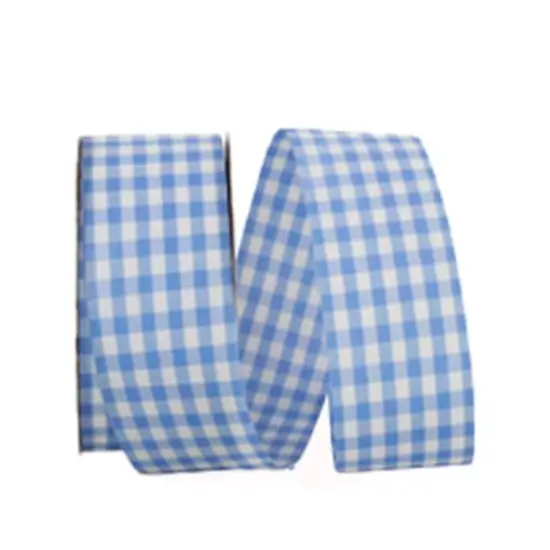 Reliant 1.375" x 25yd. Gingham Ribbon Blue {1}