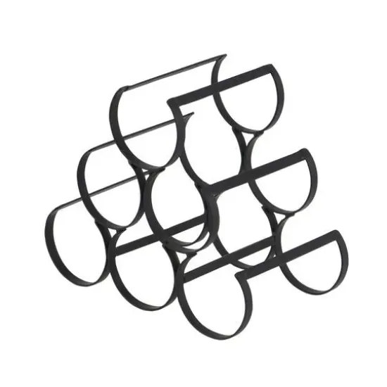 10" Black Metal Industrial Wine Holder Rack {5}