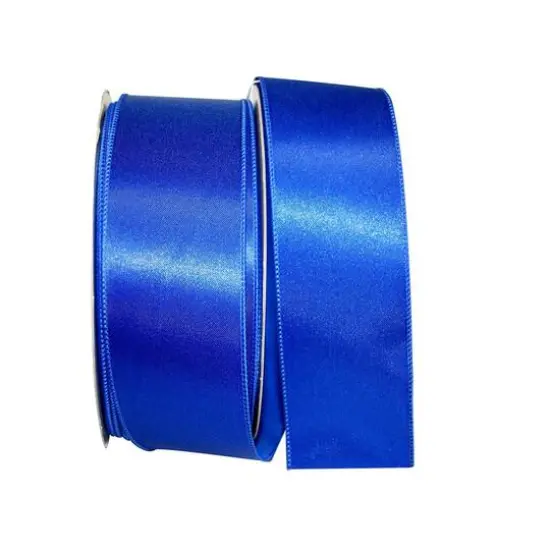 JAM Paper 2.5" x 50yd. Wired Satin Ribbon Royal {1}