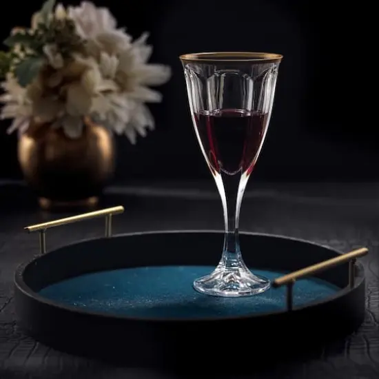 JoyJolt&reg; 8oz. Gold Rimmed Windsor Crystal Red Wine Glasses, 2ct. {5}