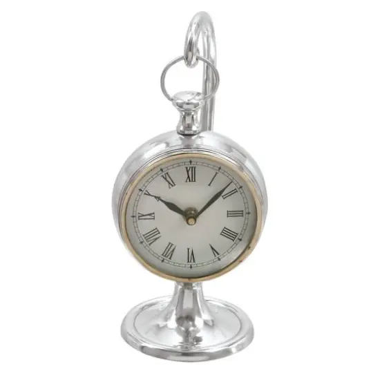11" Silver Aluminum Coastal Clock {1}