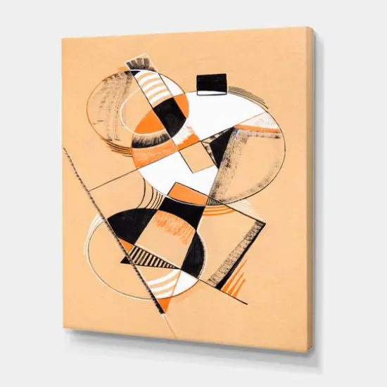 Designart - Colored Geometric Abstract Compositions V - Modern Canvas Wall Art Print {1}