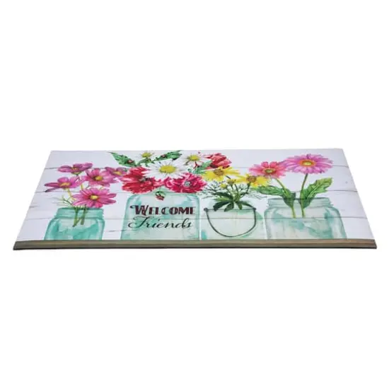 Welcome Friends Spring Bouquet Doormat 18" x 30" {3}