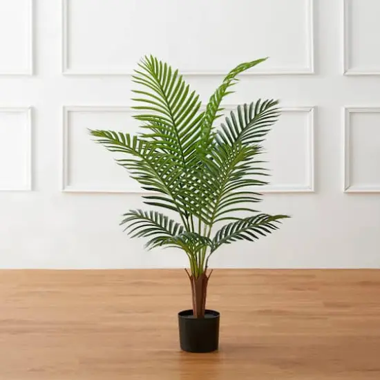 Glitzhome&reg; 3.5ft. Potted Faux Areca Palm Tree {5}