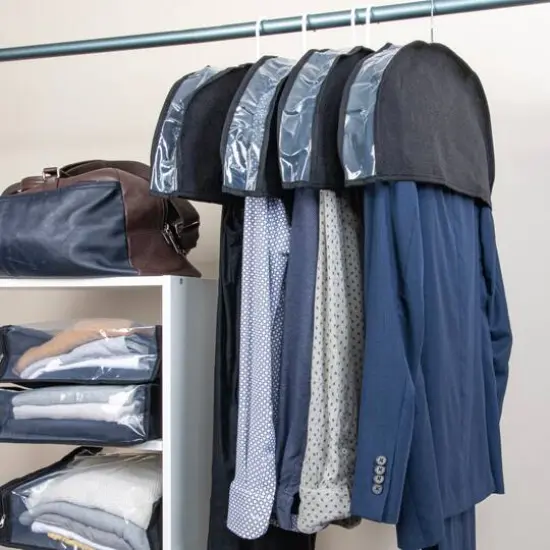 Household Essentials Hanging Garment Shoulder Covers, 4ct. Black {3}