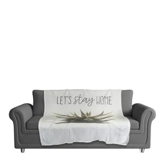 Let's Stay Home Aloe 50" x 60" Coral Fleece Blanket {4}