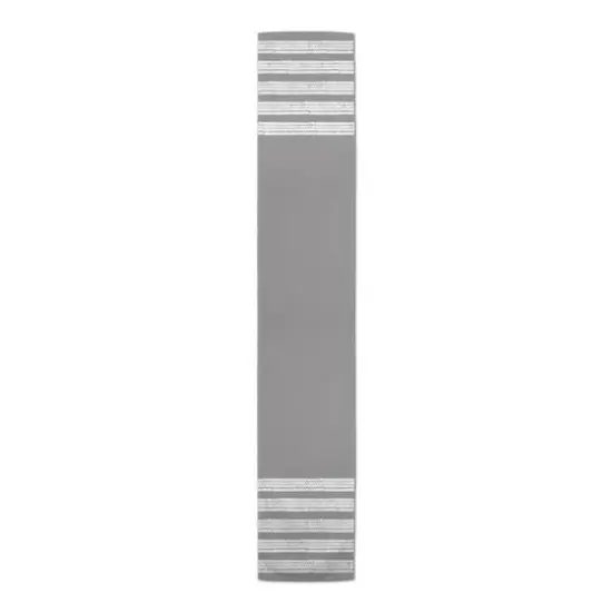 Petal Stripes Indoor/Outdoor Table Runner Gray {1}