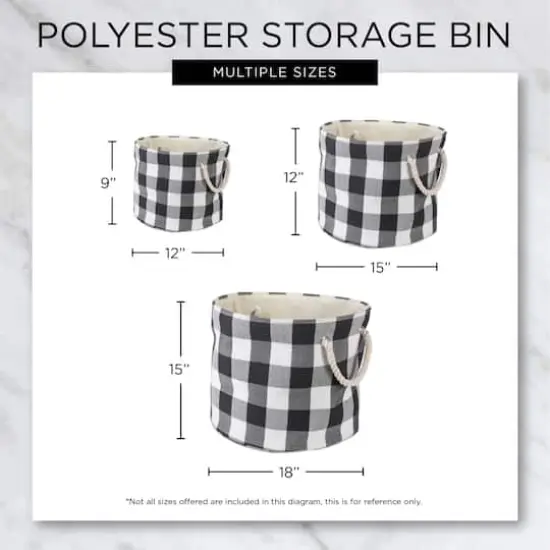 DII&reg; Large Round Polyester Lattice Bin Storm Blue {6}