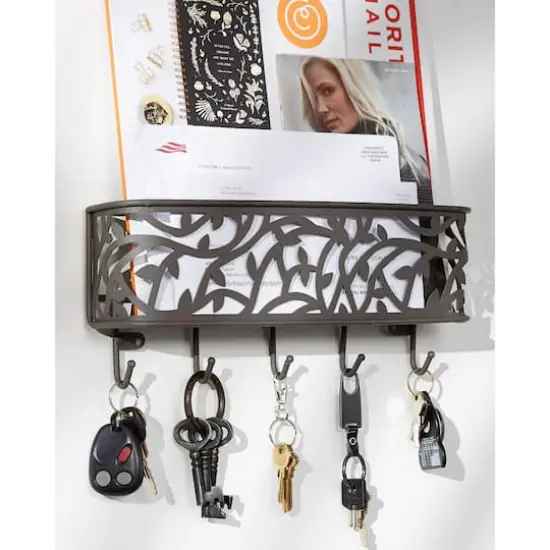 Large Wall Mount Mail & Key Organizer Bronze {4}