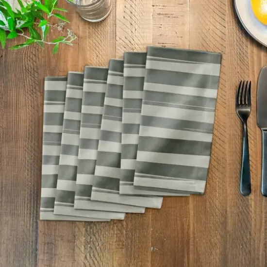 Watercolor Stripe Cotton Twill Napkin Green {4}