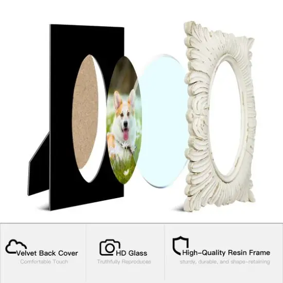 Glitzhome&reg; 2 Pack 4" x 6" White Ornate Resin Tabletop Picture Frames {8}