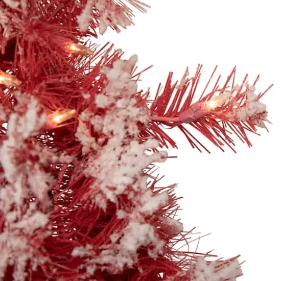 9ft. Pre-Lit Flocked Red Pine Christmas Garland {3}