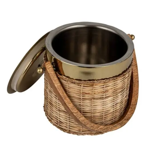 Hello Honey&reg; 3qt. Boho-Chic Rattan & Steel Ice Bucket {9}
