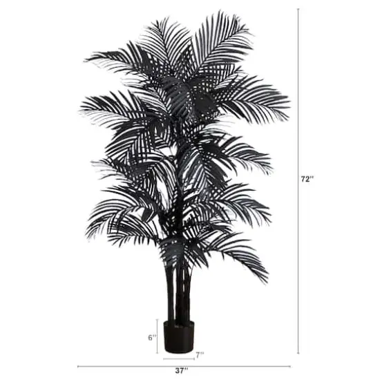 6ft. Artificial Halloween Black Golden Cane Tree {3}