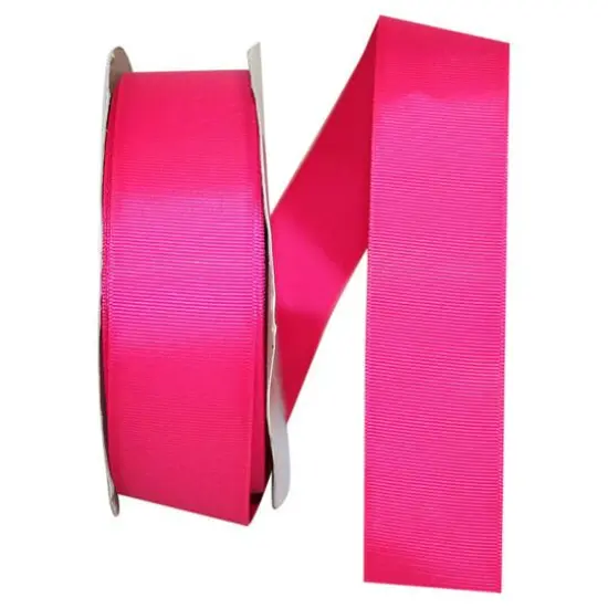 The Ribbon Roll 1.5" x 50yd. Grosgrain Solid Ribbon Shocking Pink {1}