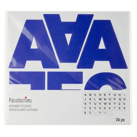 4" Block Alphabet Stickers by Recollections&trade; Blue {1}