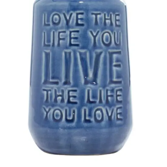 Set of 3 Multi Colored Porcelain Farmhouse Vase, 5" x 11" {6}