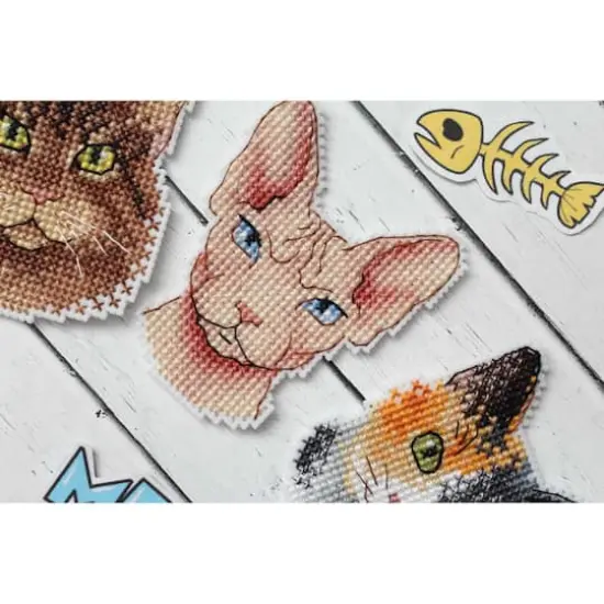 MP Studia Who Said Meow? Magnets Plastic Canvas Counted Cross Stitch Kit {7}