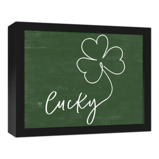 Lucky Script 15.73" x 12.73" Black Framed Canvas {3}