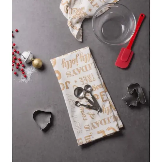 DII&reg; Gold Christmas Collage Dishtowel Set {3}