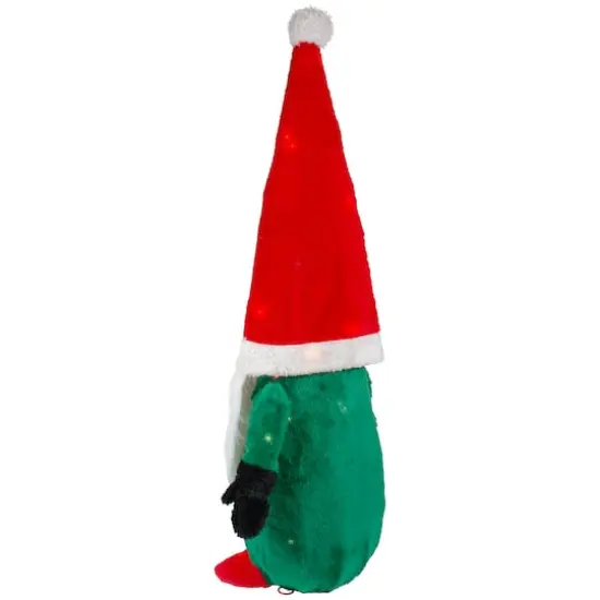 35" Lighted Red & Green Christmas Gnome Yard Decoration {4}