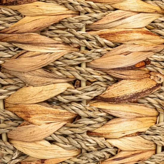 Household Essentials 11" Round Water Hyacinth & Seagrass Waste Basket {3}