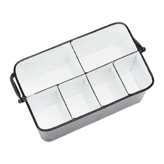 Hello Honey&reg; 6-Compartment Metal Caddy with Handle Navy {4}