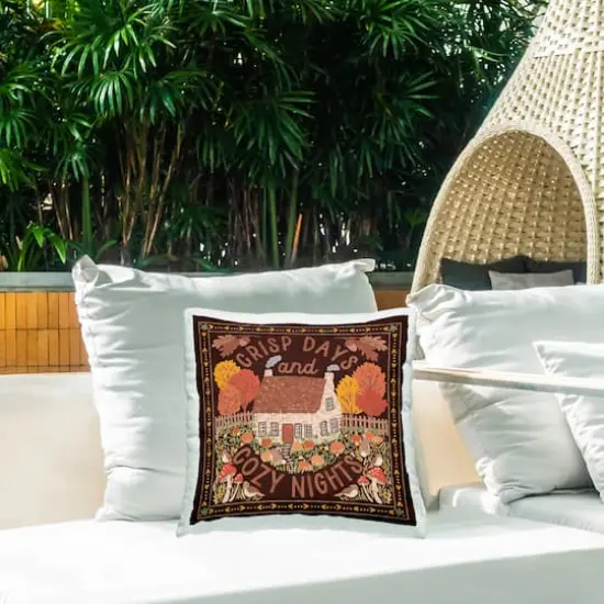Stupell Industries Crisp Days Fall Phrase Outdoor Printed Pillow {3}