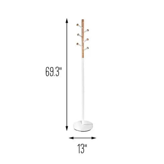 Honey Can Do 69.3" White Freestanding Corner Coat Rack  {8}