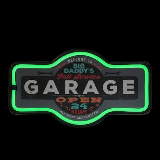 17" Neon Style LED Daddy's Garage Wall Sign {1}
