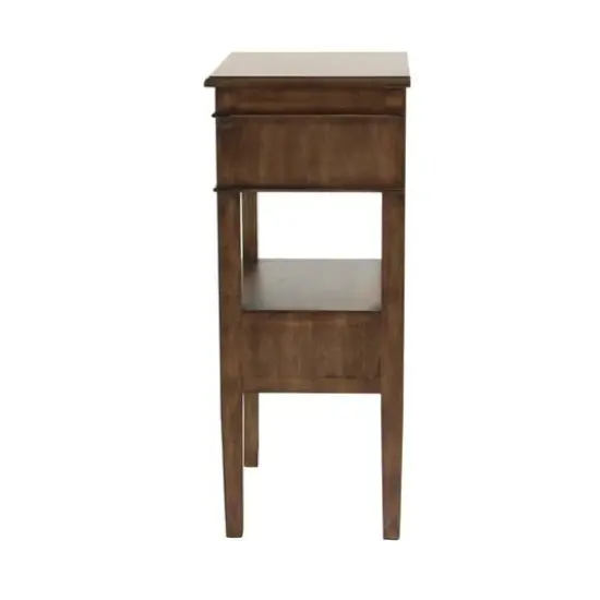 29" Pine Traditional Accent Table Distressed Brown {5}