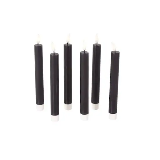 8" Flameless Wax Candles with Remote Control, 6ct. Black {3}