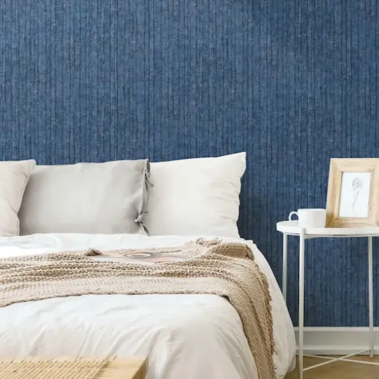 RoomMates Crackled Stria Texture Peel & Stick Wallpaper Navy Blue {6}