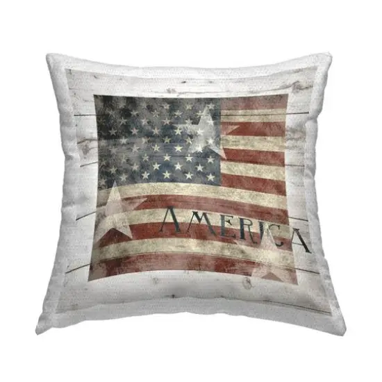 Stupell Industries Rustic Stars & Stripes Outdoor Printed Pillow {1}