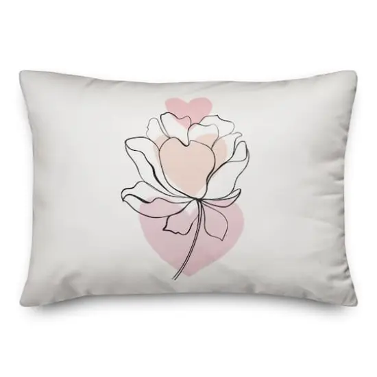 Flower Line Drawing Throw Pillow {3}