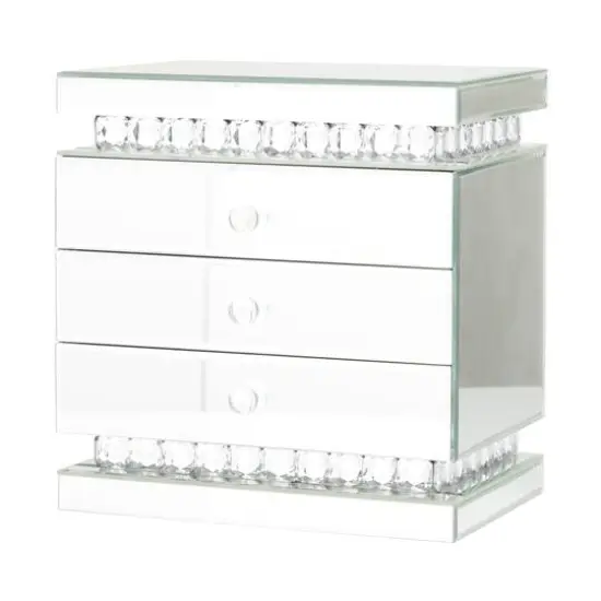 Silver Glam Jewelry Box, 11" x 8" x 11" {1}