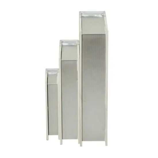 CosmoLiving by Cosmopolitan Silver Faux Leather Faux Book Box with Metallic Finish Set {6}