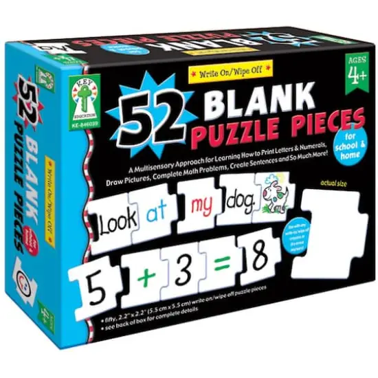 Write-On/Wipe-Off: 52 Blank Puzzle Pieces {1}