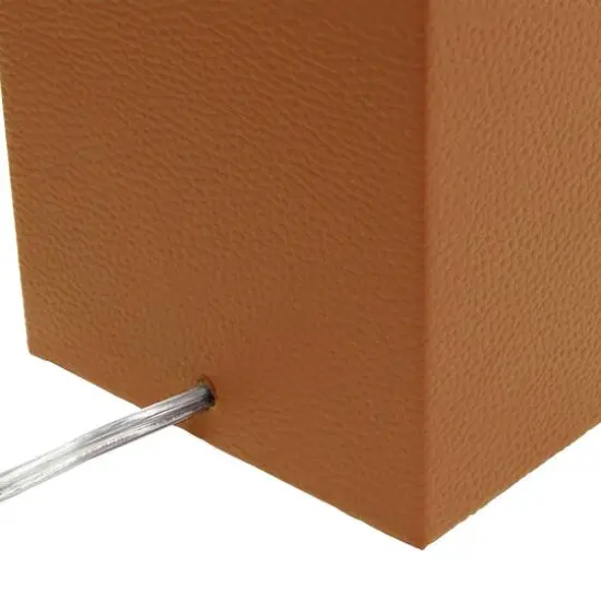 Lalia Home Lexington 21" Leather Table Lamp with USB Charging Port Tan {10}