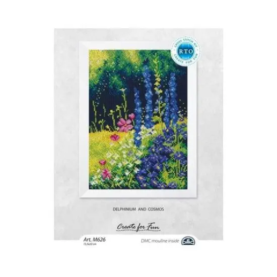 RTO Delphinium And Cosmos Cross Stitch Kit {3}