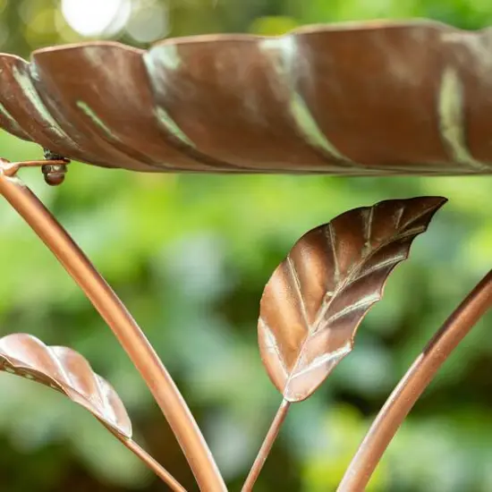 Glitzhome® 19.5" Multi-Functional Faux Copper Patina Finish Bird Feeder {8}