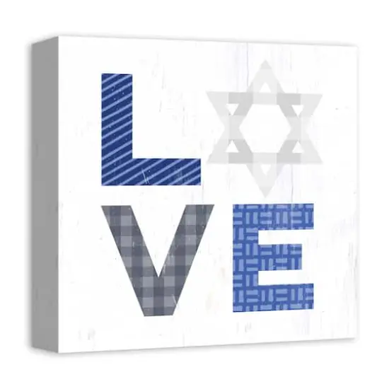 Love Hanukkah Blues 12x12 Canvas Wall Art {3}