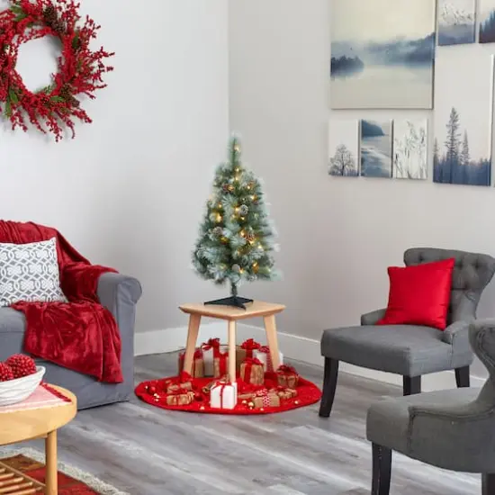 3ft. Pre-Lit British Columbia Mountain Pine Artificial Christmas Tree, Clear LED Lights {7}