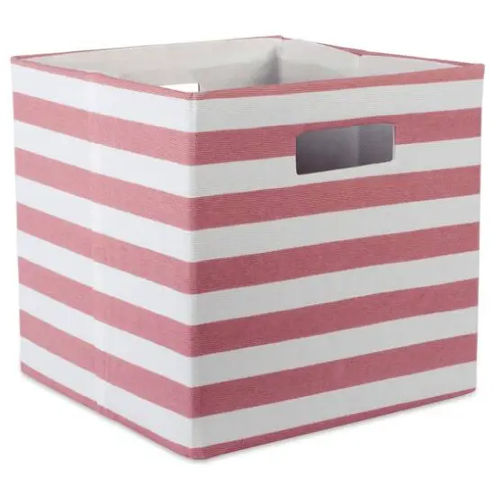 DII&reg; Striped Square Storage Cube Rose {1}