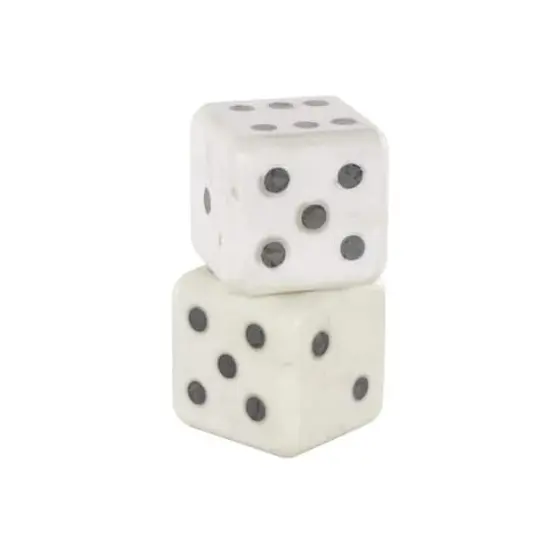 3.5" White Marble Dice Decorative Bookend Set {4}